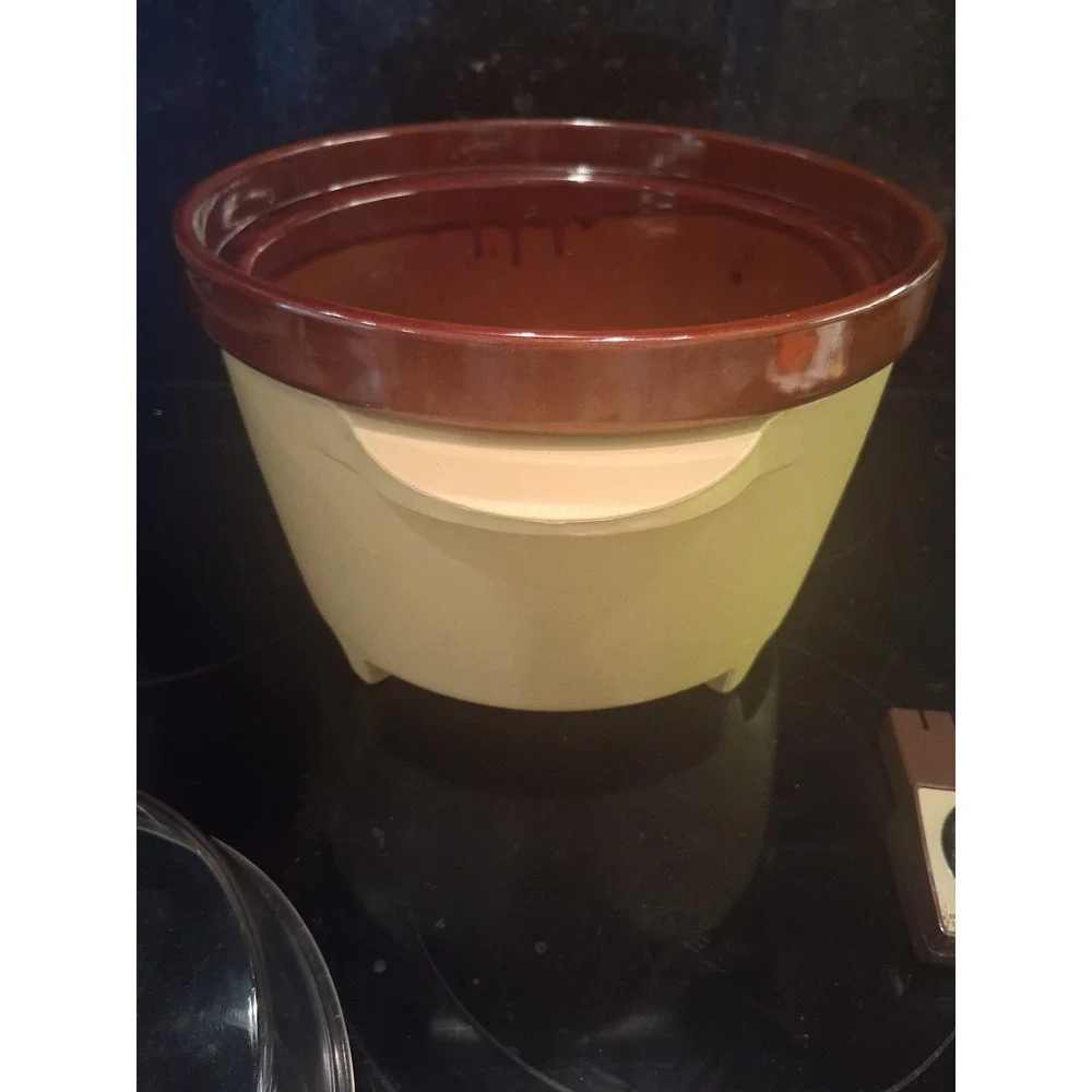 Vintage Rival Crock-Pot Model 3300 5 Qt Stoneware Slow Cooker Gold 1970s Box